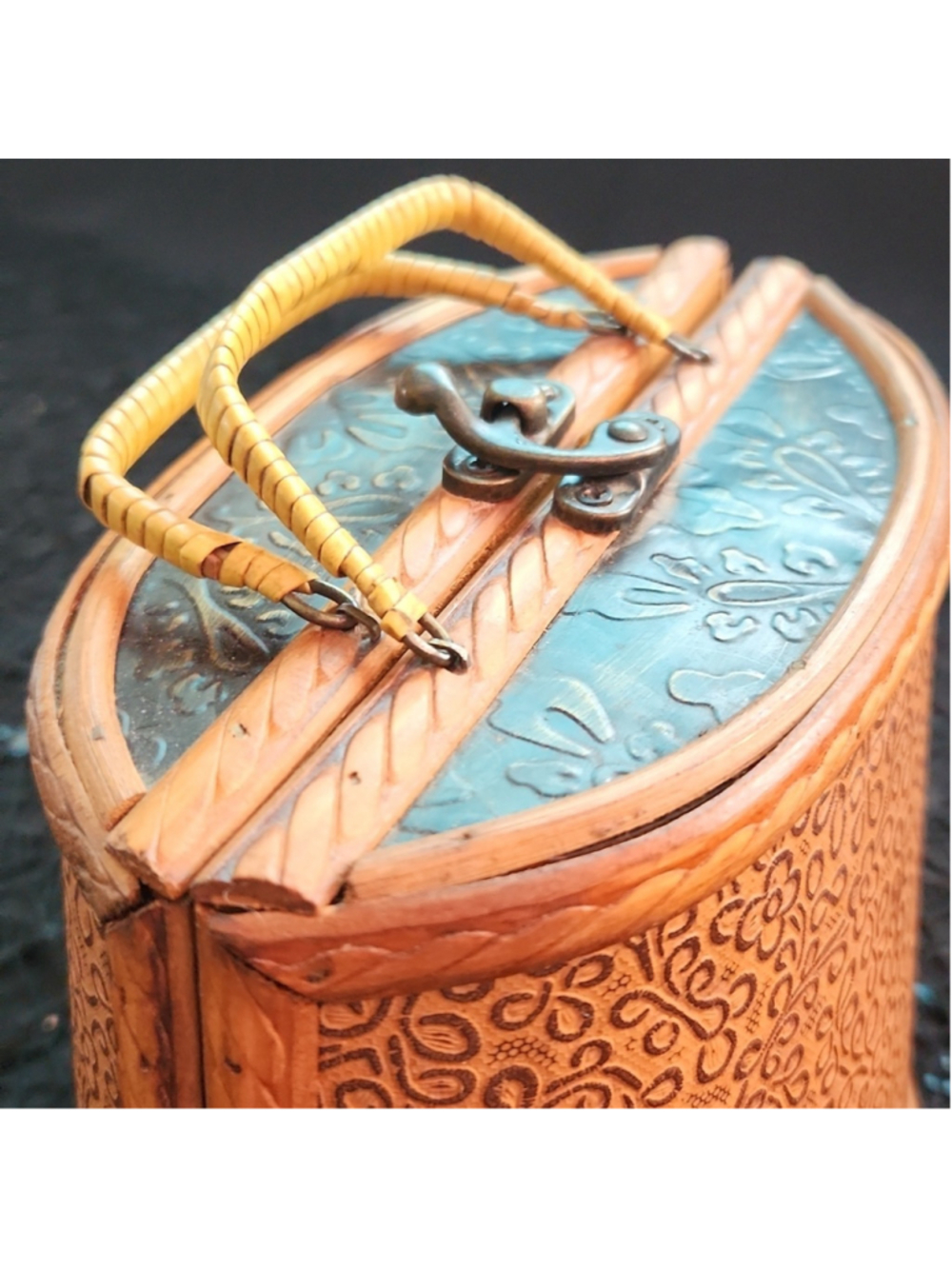 Wooden Handbag, small storage, like new - Picture 5 of 10